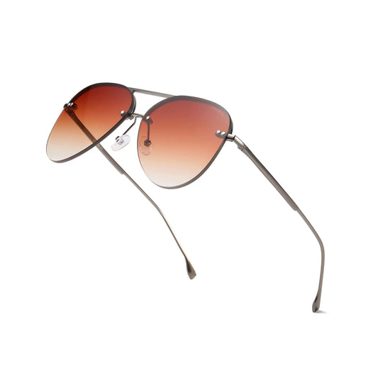 Vanolu Bold Frameless Aviator Sunglasses for women