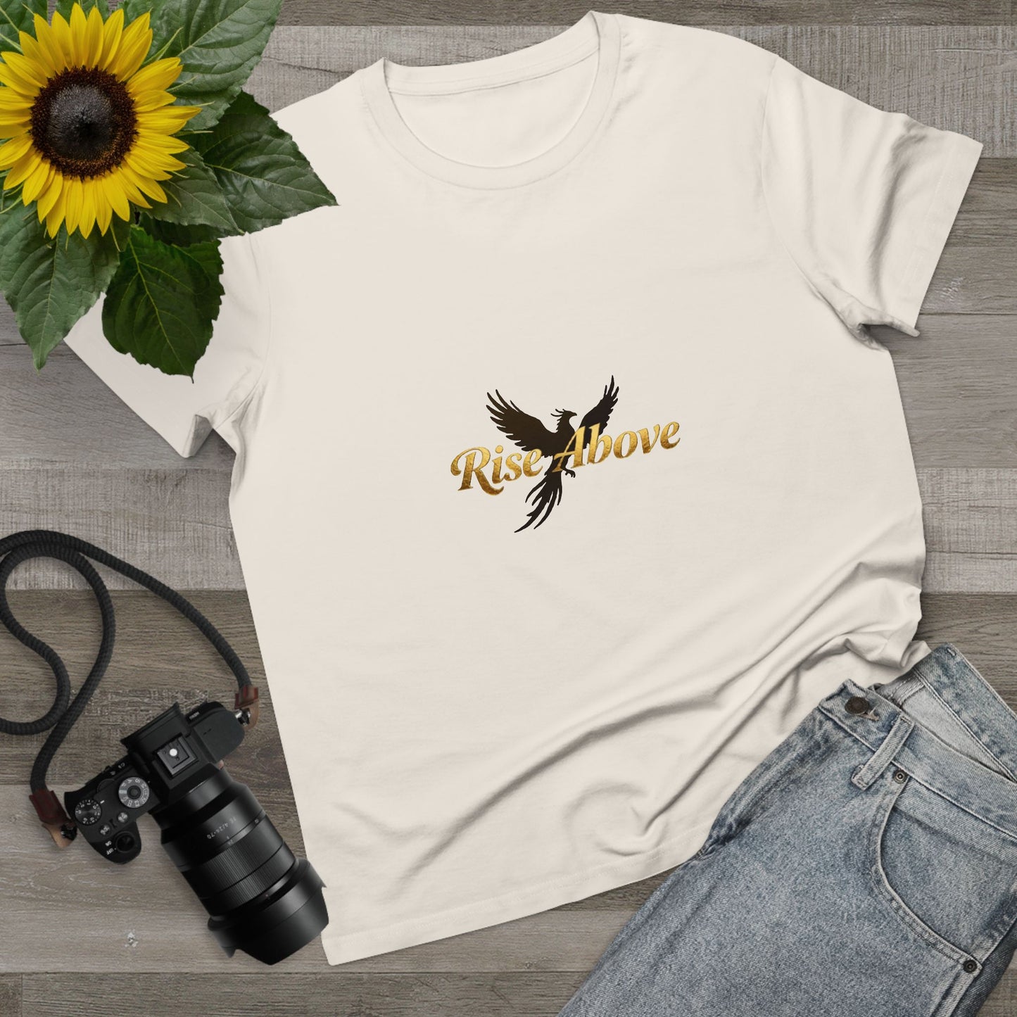 Rise Above Women's Maple Tee - Inspirational Graphic T-Shirt for Empowerment
