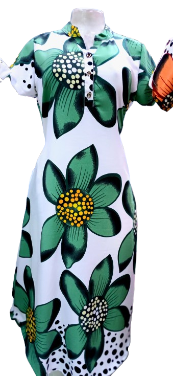 Vibrant Floral Comfort Dress / bubble Dress