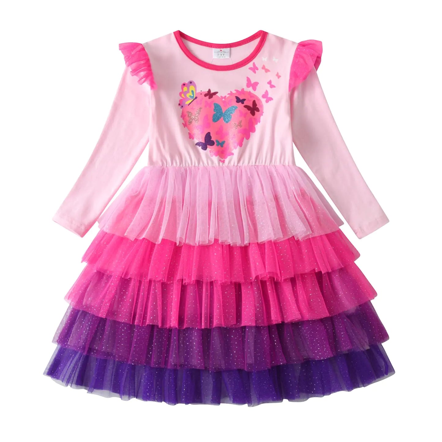 VIKITA Winter Long Sleeve Princess Dress 12T Pink