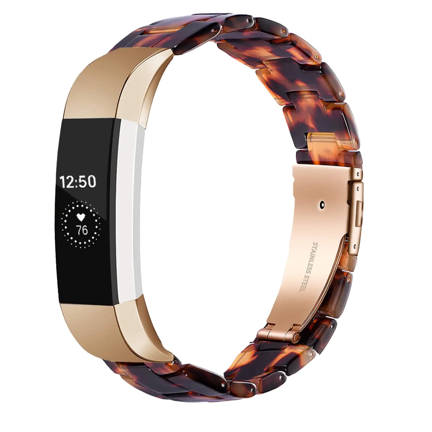 LAREDTREE Resin Strap for Fitbit Alta & Alta HR - Tortoise Stone
