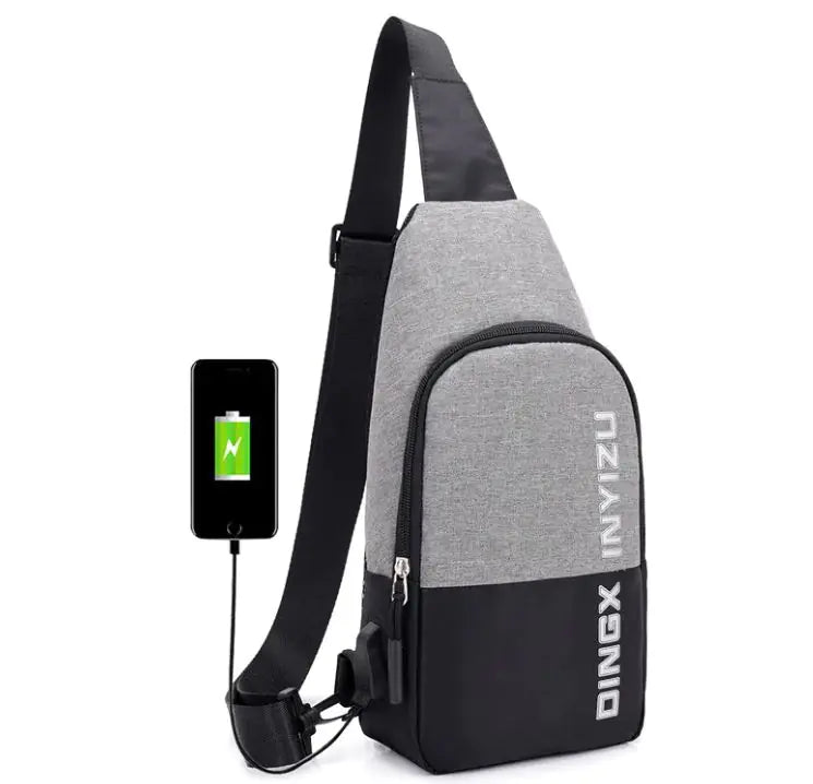 Unisex Modern Blue Contrast Stitch Chest Bag